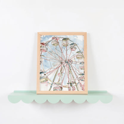 Ferris Wheel Print Art in Wooden Frame Decorative product