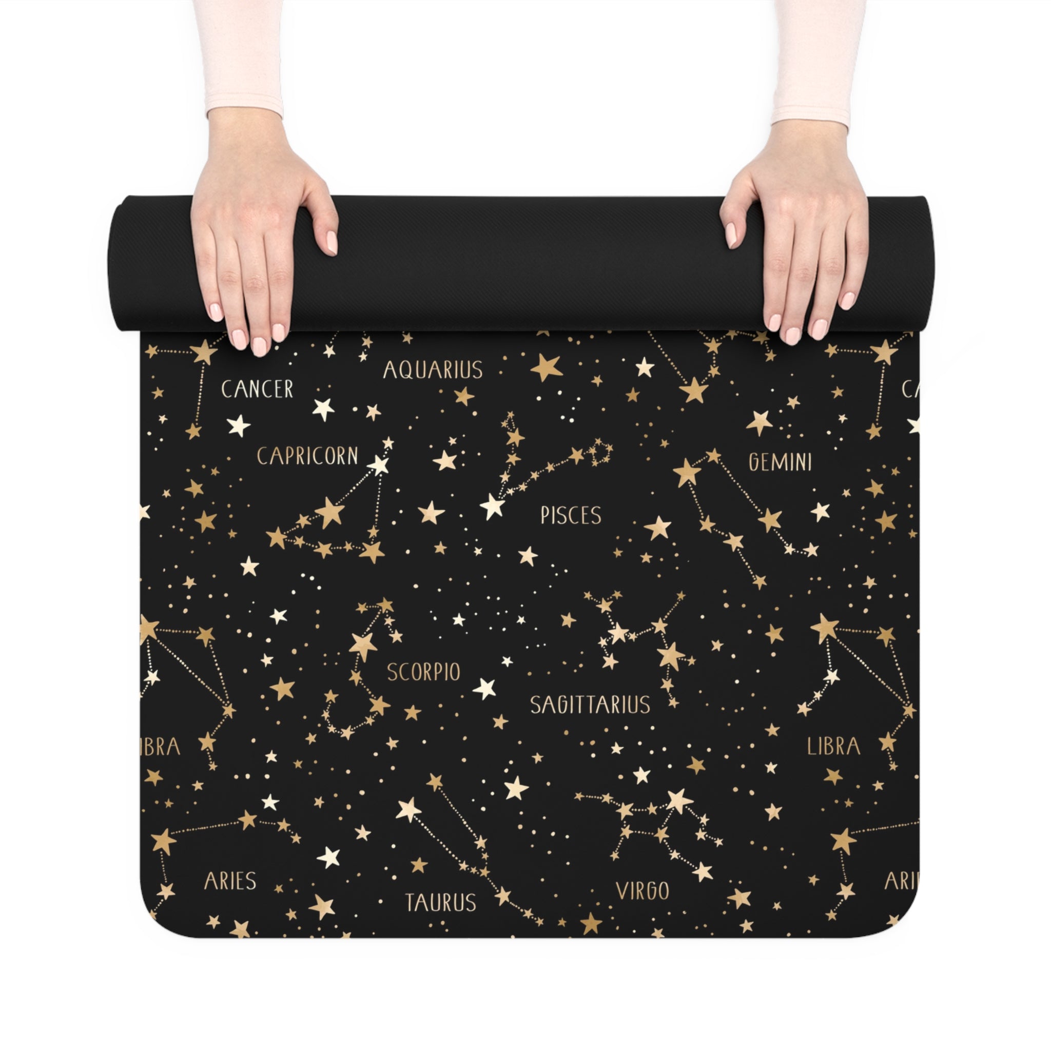 Stars and Zodiac Signs Rubber Yoga Mat