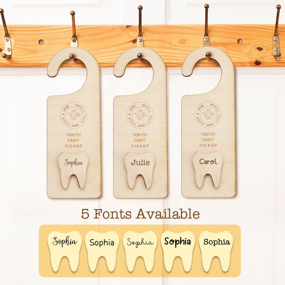 Personalized Wooden Tooth Fairy Door Hanger