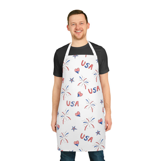 Hearts and Fireworks Apron