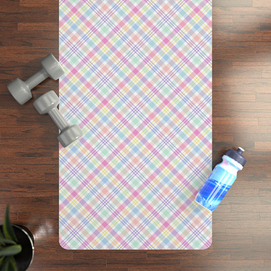 Pastel Plaid Rubber Yoga Mat