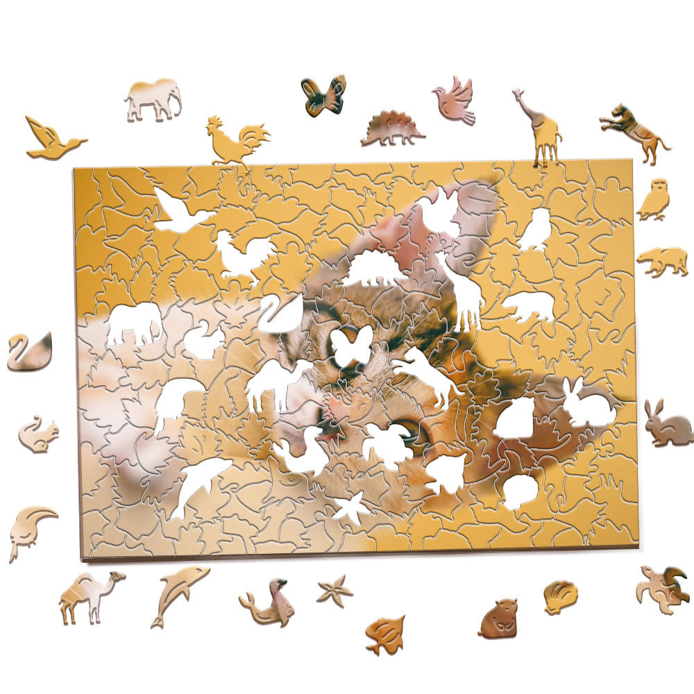 Personalized Animal Wood Jigsaw Puzzle with 1-4 Photos
