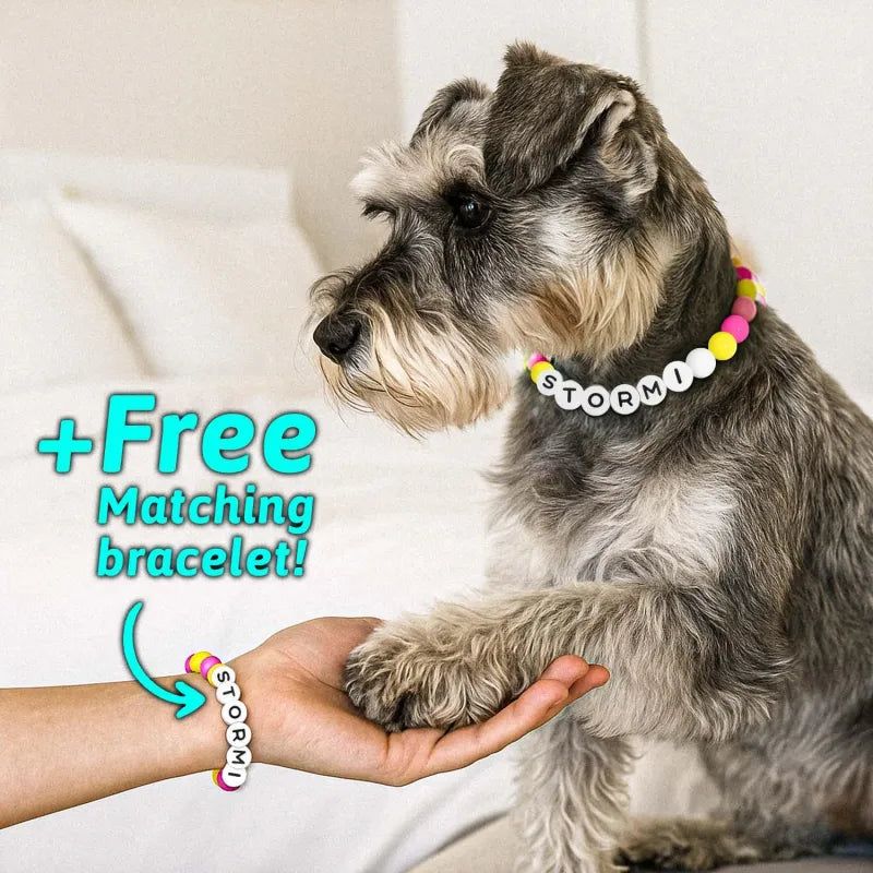 Personalized Pet Name Necklace with Free Matching Bracelet