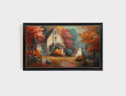 Autumn Scenery Oil Painting, Vintage Landscape Art, Rustic Home Decor Wall Art