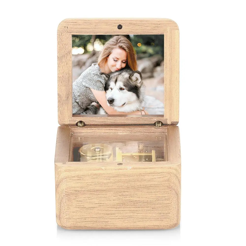 Personalized Wooden Photo Music Box - Vintage Romantic Keepsake