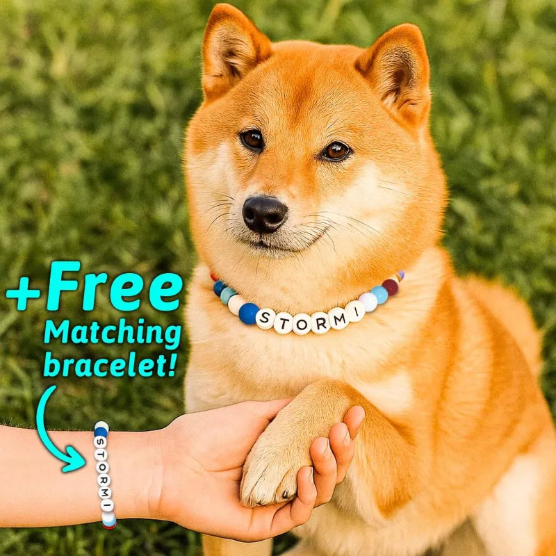 Personalized Pet Name Necklace with Free Matching Bracelet