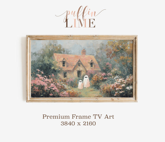 Cottage Landscape Digital Art for Frame TV, Rustic Home Decor, 3840x2160 High Resolution Painting