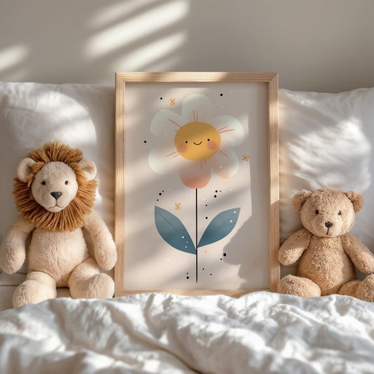 Adorable Flower Art Print for Kid's Room Decor product type