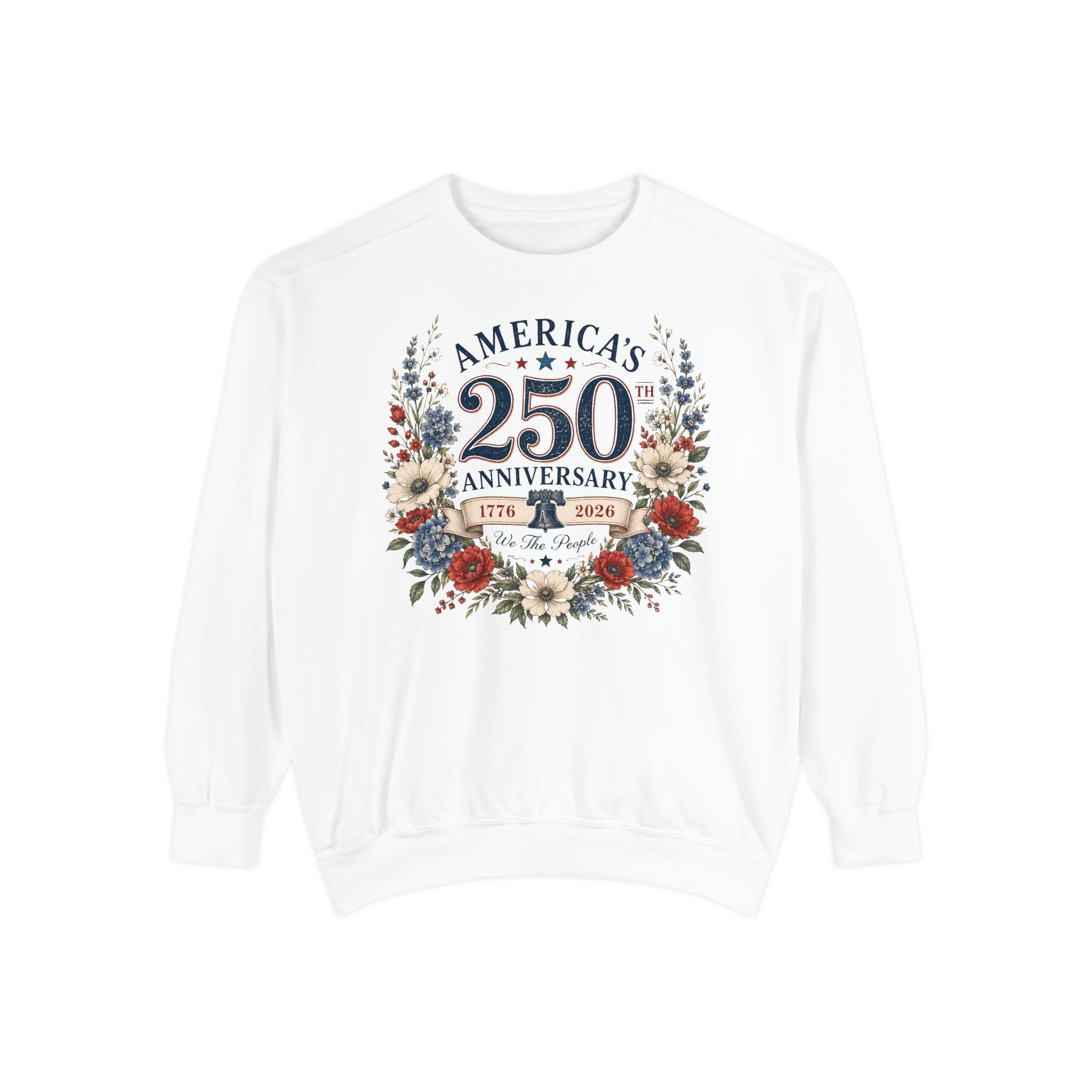 America's 250th Anniversary Floral Wreath Sweatshirt | 1776-2026