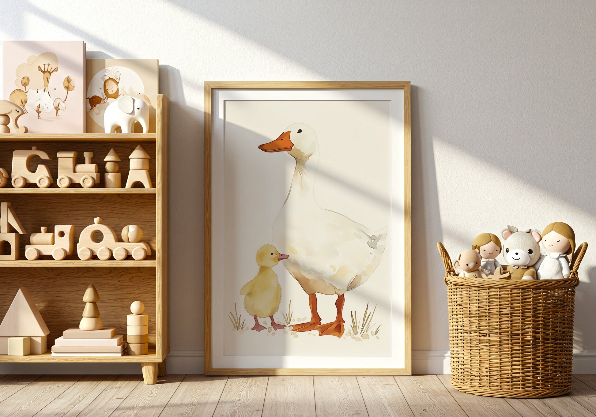 Charming Duck and Duckling Wall Art product