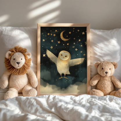 Majestic Owl and Night Sky Framed Art Print product