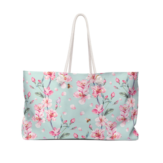 Cherry Blossoms and Honey Bees Weekender Bag