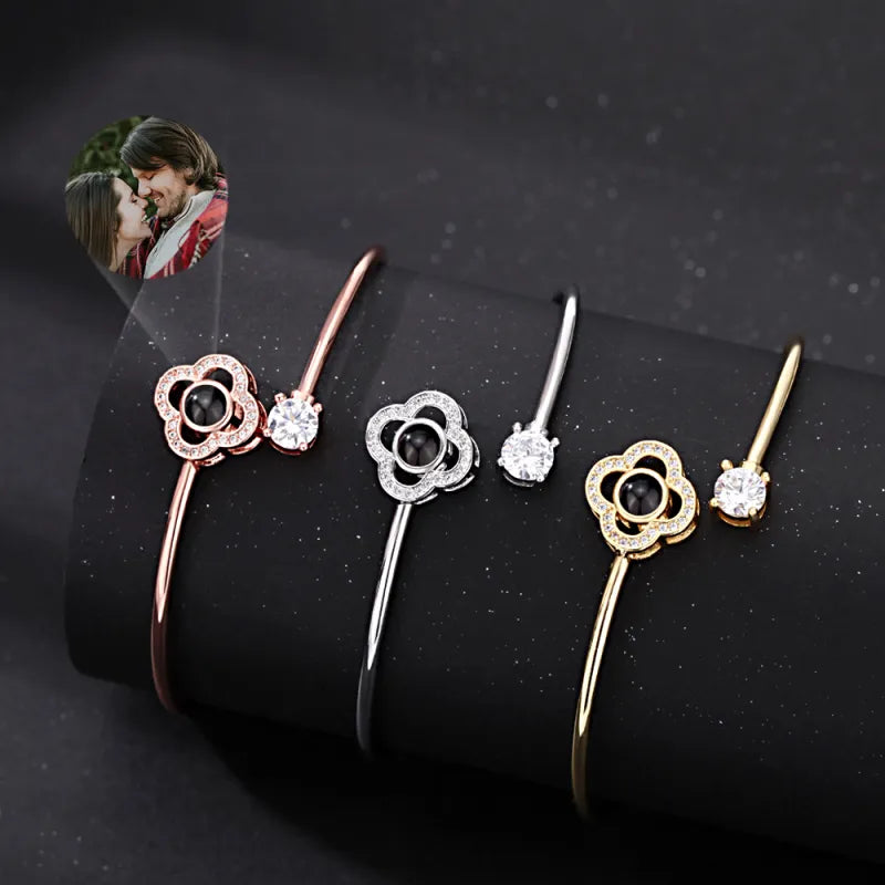 Custom Photo Projection Bracelet - Hidden Picture Heart Jewelry
