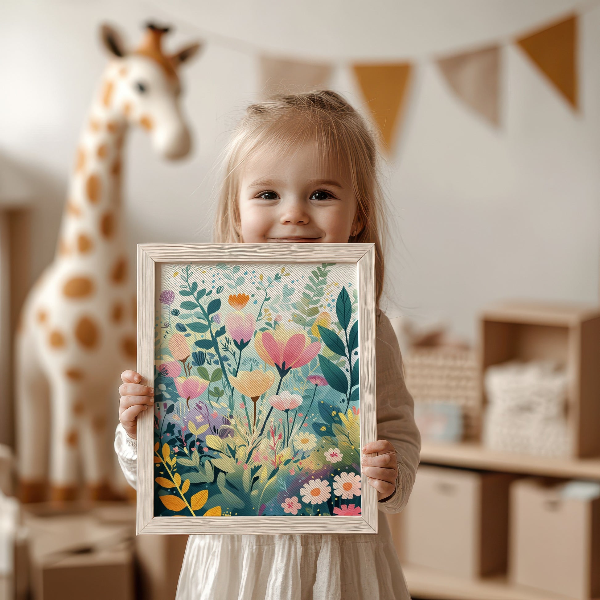 Vibrant Wildflower Meadow Art Print for Children product