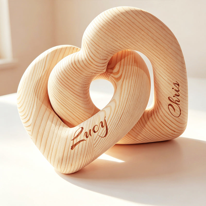 Personalized Infinity Heart Sculpture for Couples | Custom Name Gift