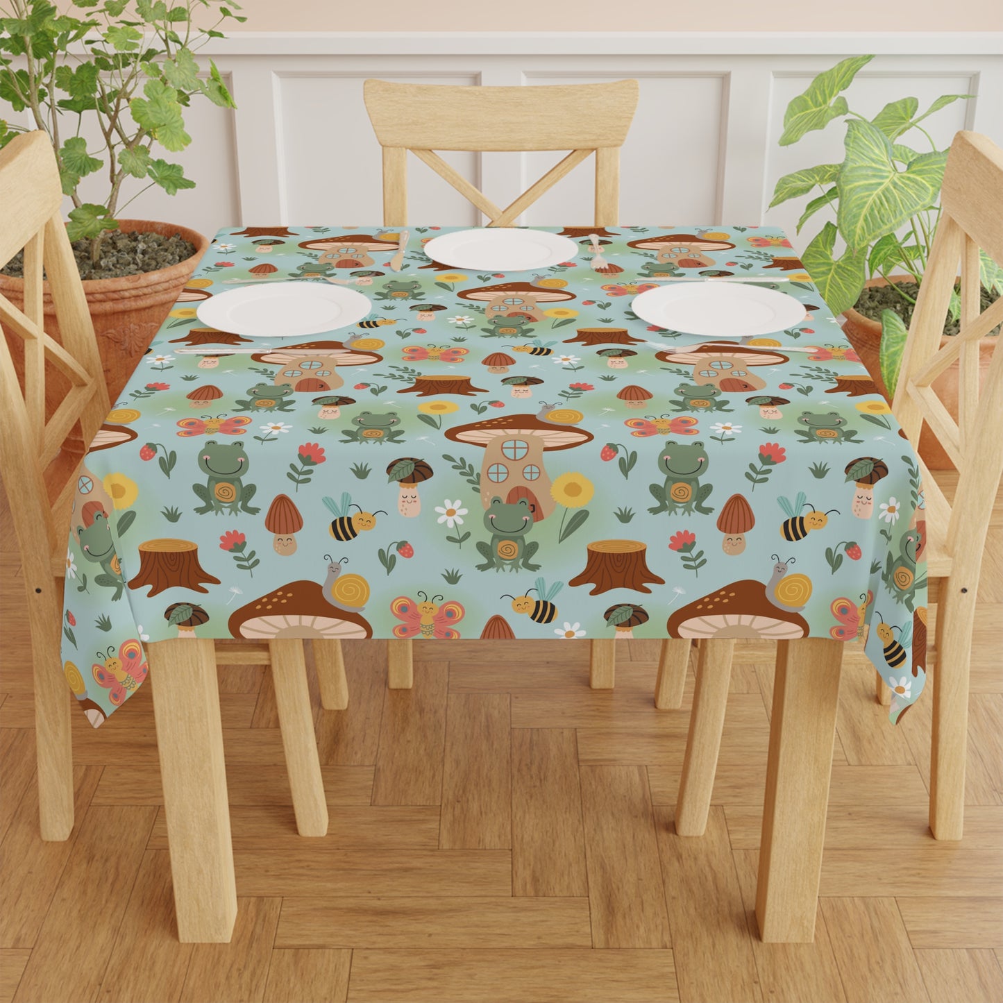 Frogs and Mushrooms Tablecloth