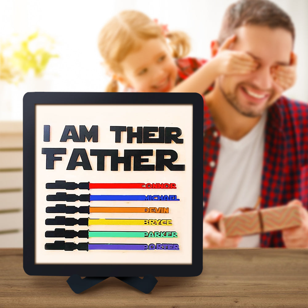 Personalized Wooden Lightsaber Plaque – I Am Their Father