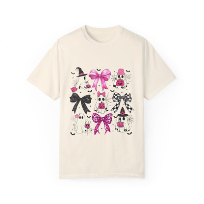 Halloween Ghost Pink Coquette Bows T-shirt