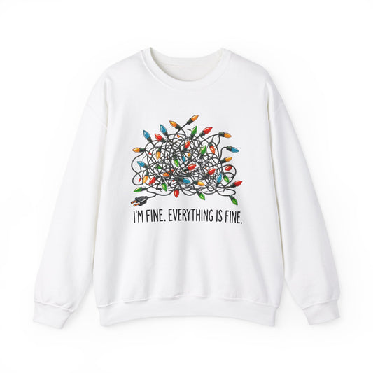 I'm Fine Everything is Fine Christmas Unisex Heavy Blend™ Crewneck Sweatshirt