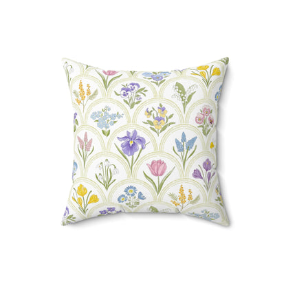 Spring Garden Spun Polyester Square Pillow