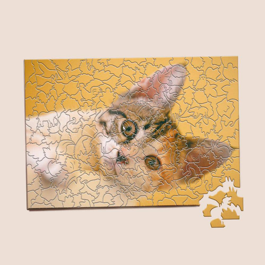 Personalized Photo Wood Jigsaw Puzzle with Animal-Shaped Pieces