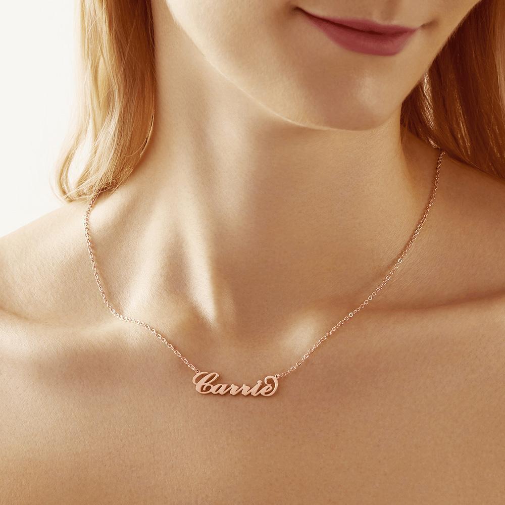 Personalized Horizontal Name Necklace - Custom Name Pendant