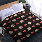 Custom Face and Heart Blanket - Personalized Photo Throw