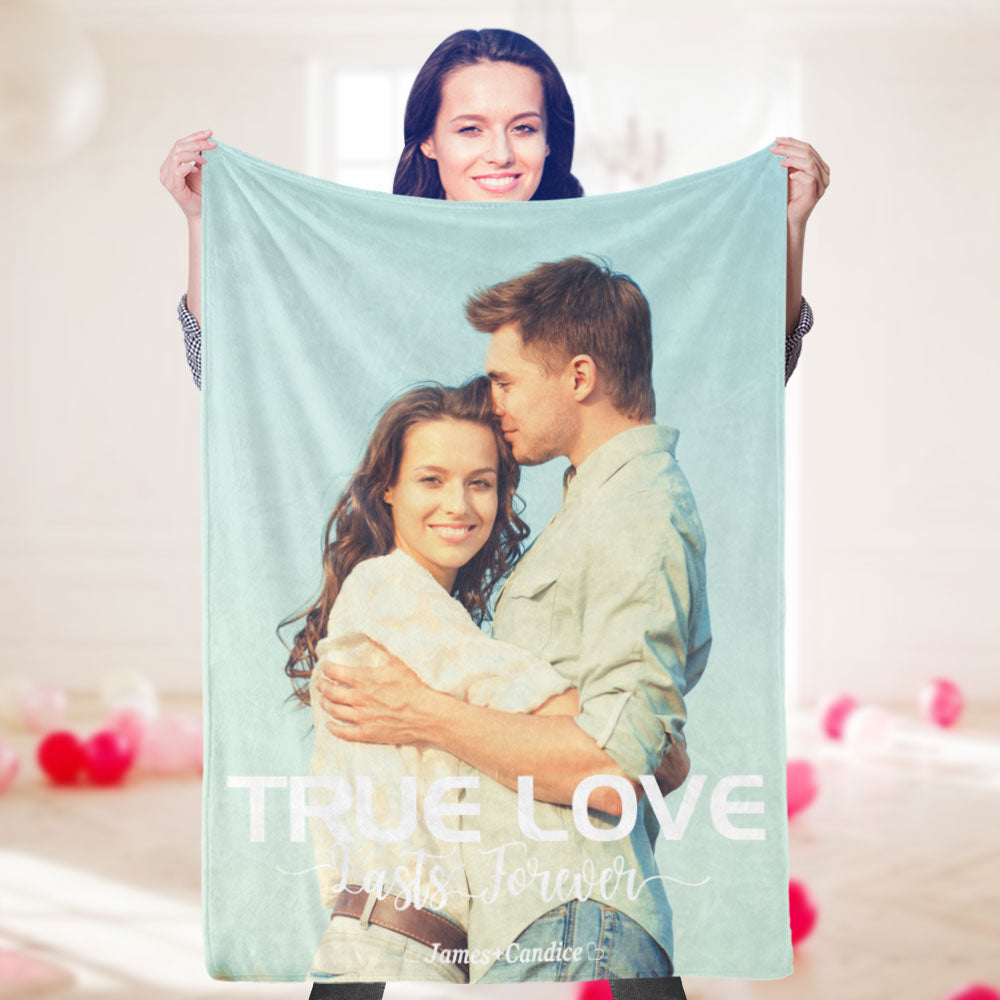 Personalized Photo Blanket - Custom Mink Wool Throw