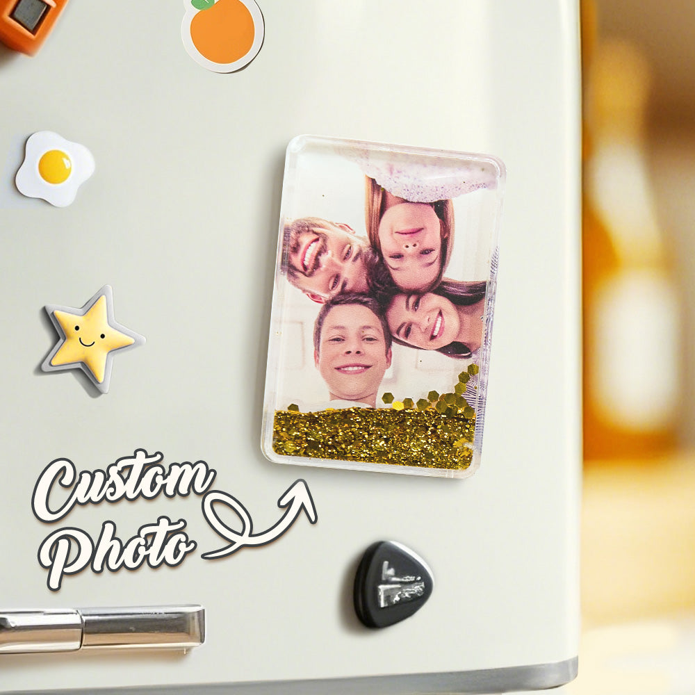 Custom Quicksand Photo Fridge Magnet - Personalized Liquid Sand Magnet