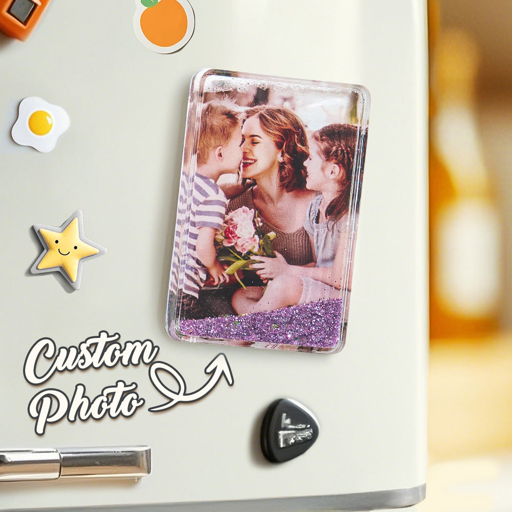 Custom Quicksand Photo Fridge Magnet - Personalized Liquid Sand Magnet