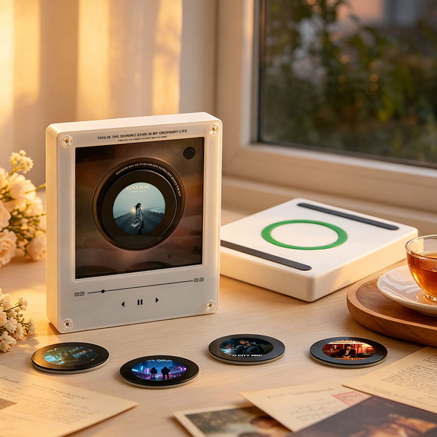 Personalized Mini Vinyl Record Player with 9 Custom Song Discs