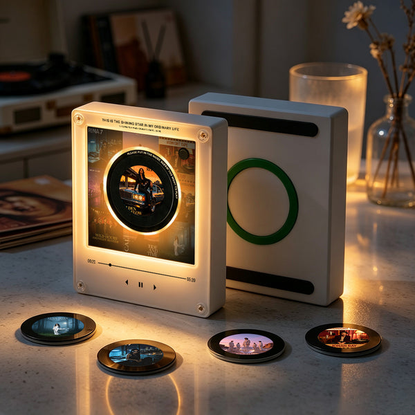Personalized Mini Vinyl Record Player with 9 Custom Song Discs
