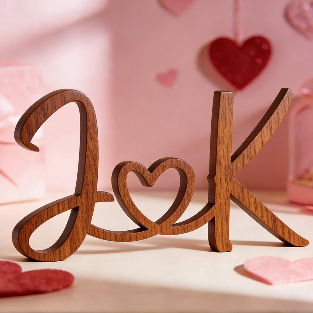 Personalized Wooden Couple Initials Sign, Custom Wood Decor, Romantic Anniversary Gift, Wedding Gift