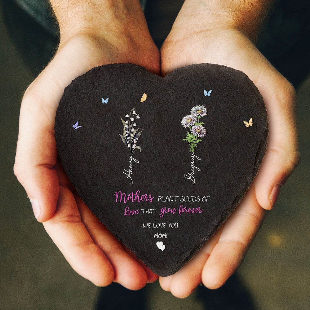 Personalized Birth Flower Garden Stone - Custom Mother's Day Gift for Grandma & Mom