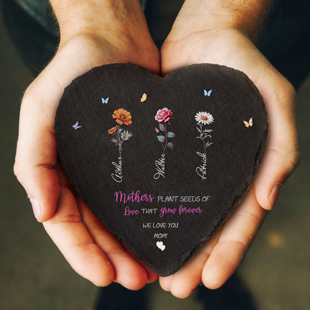 Personalized Birth Flower Garden Stone - Custom Mother's Day Gift for Grandma & Mom