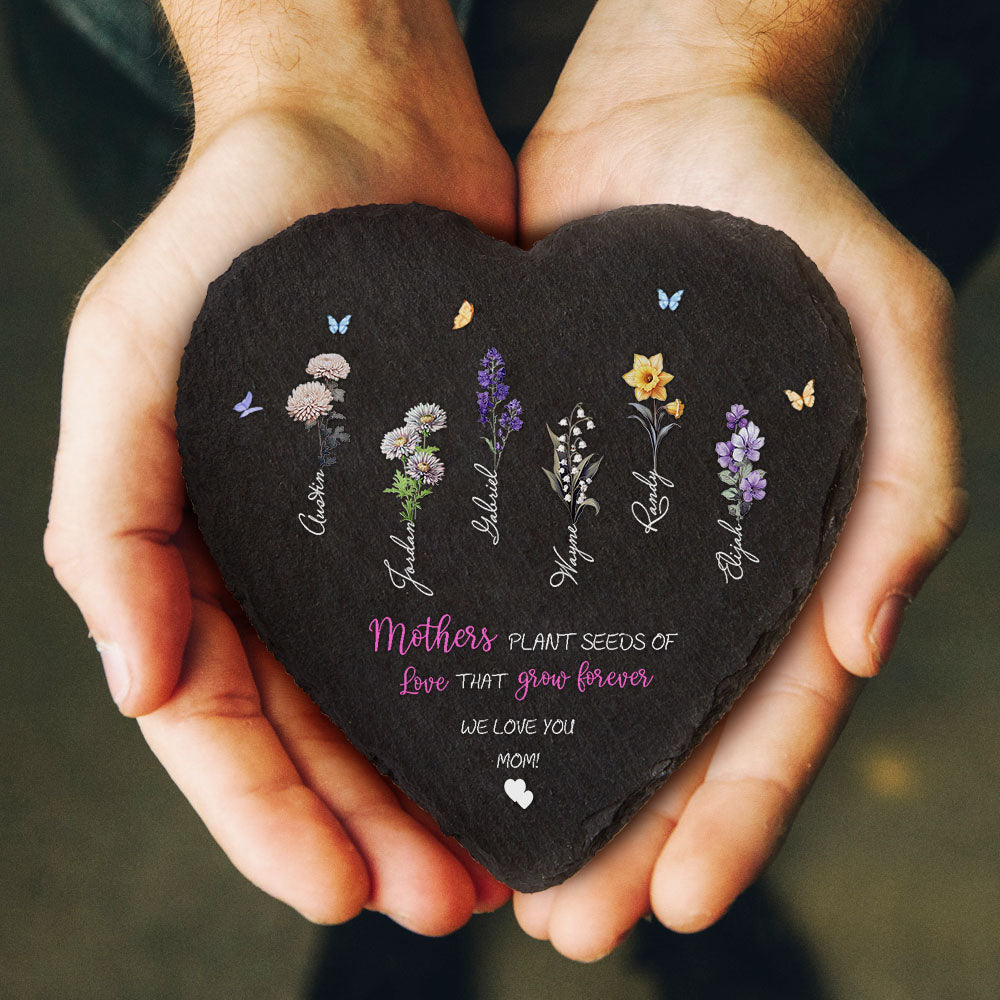 Personalized Birth Flower Garden Stone - Custom Mother's Day Gift for Grandma & Mom