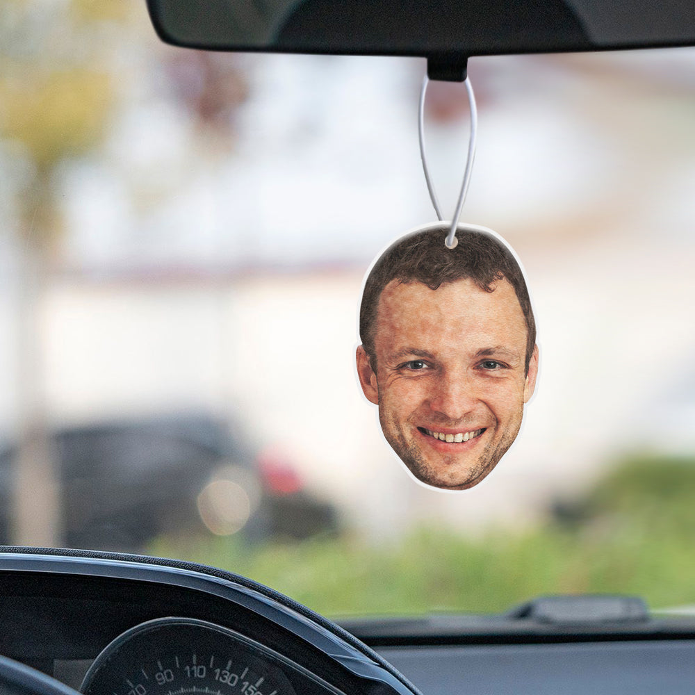Custom Face Car Air Freshener - Personalized Rearview Mirror Ornament