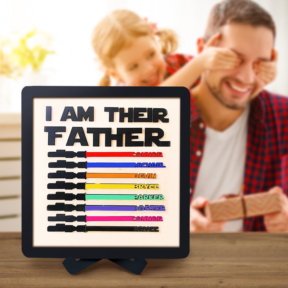 Personalized Wooden Lightsaber Plaque – I Am Their Father
