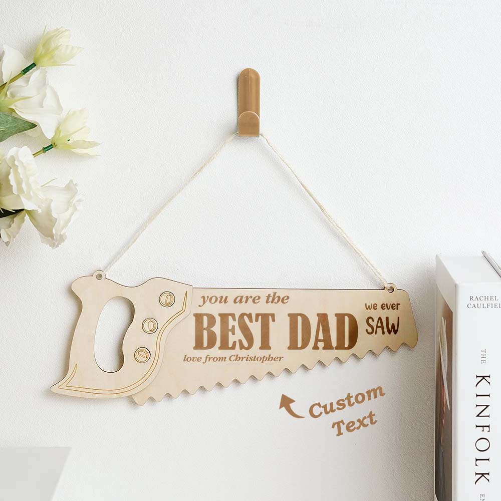 Personalized Engraved Wooden Saw Plaque