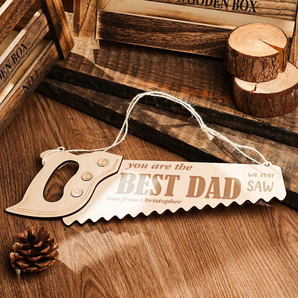 Personalized Engraved Wooden Saw Plaque