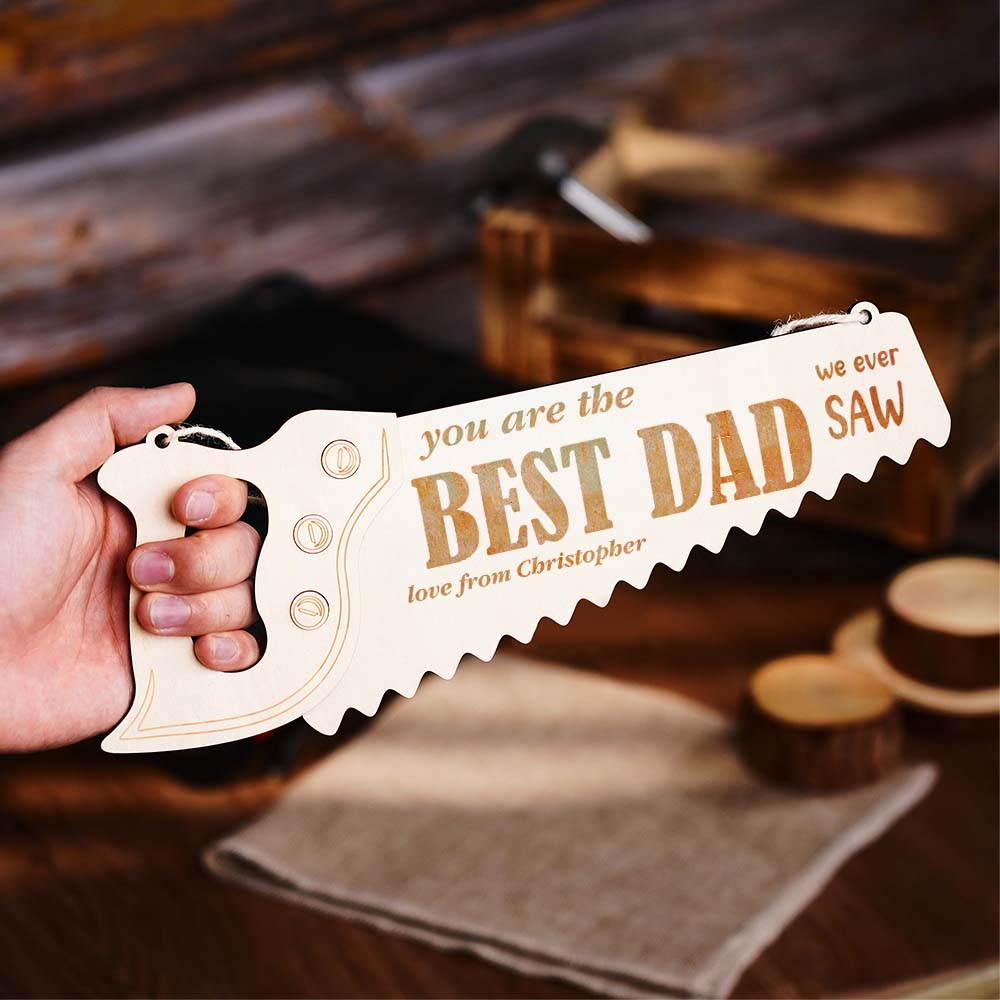 Personalized Engraved Wooden Saw Plaque