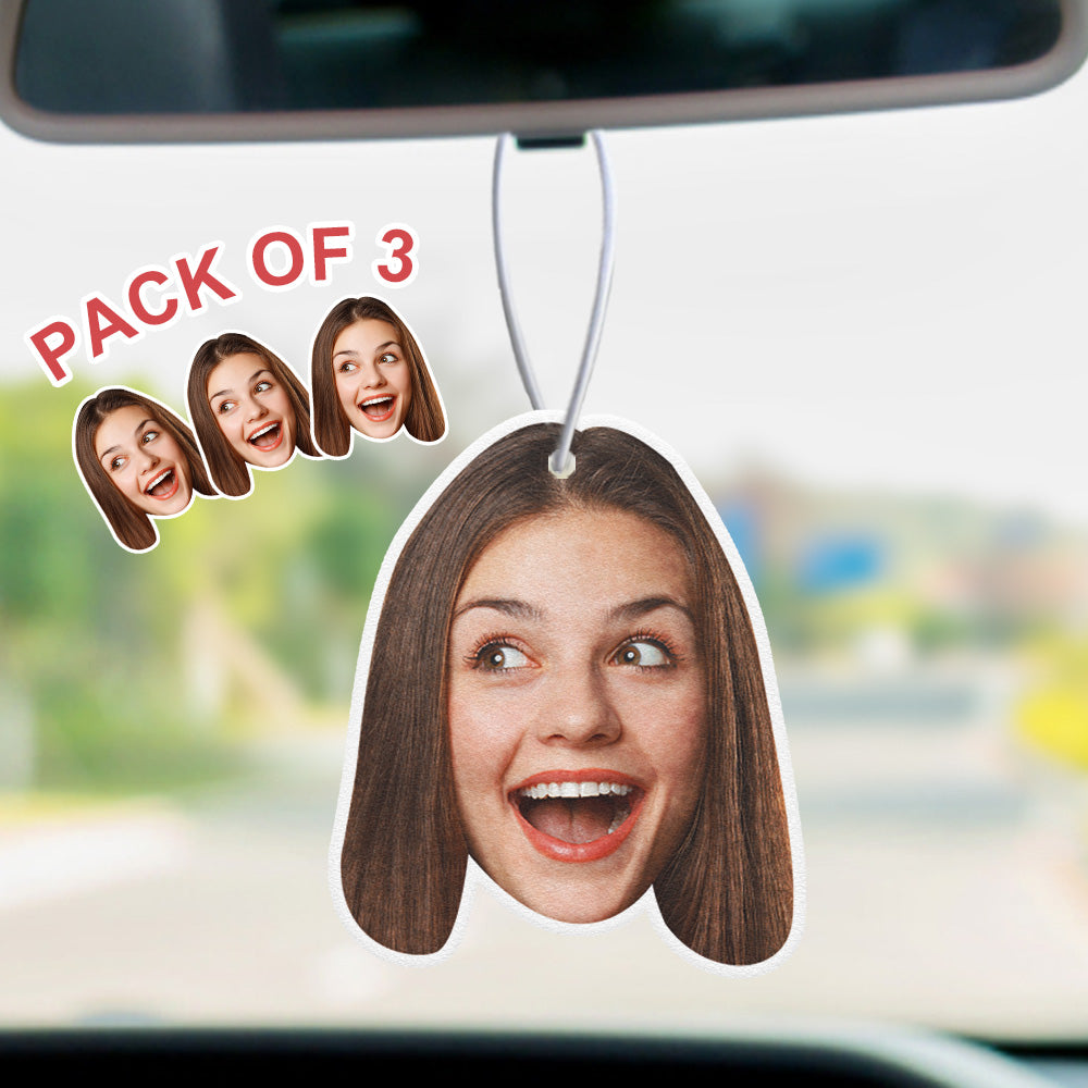 Custom Face Car Air Freshener - Personalized Rearview Mirror Ornament