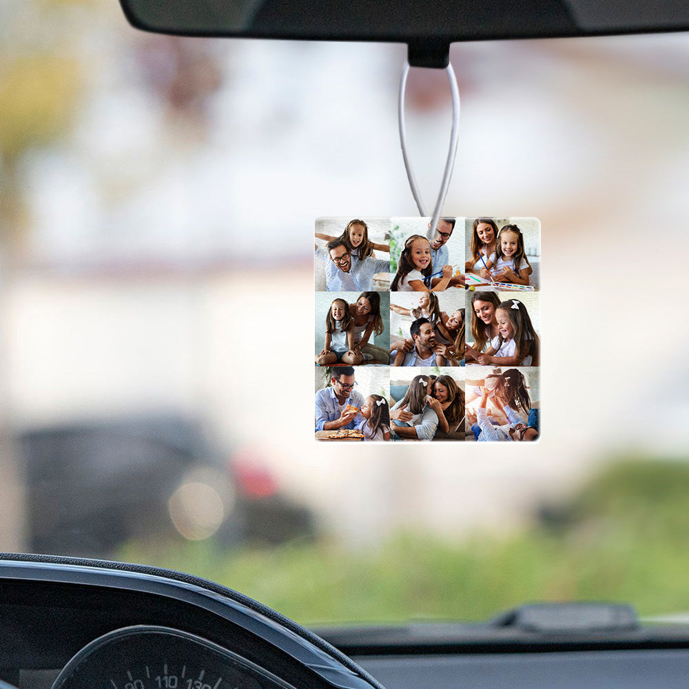 Photo Air Freshener - Custom Collage Rearview Mirror Ornament