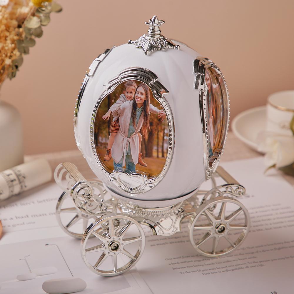 Custom Photo Frame Carriage Music Box - 4 Photos Display