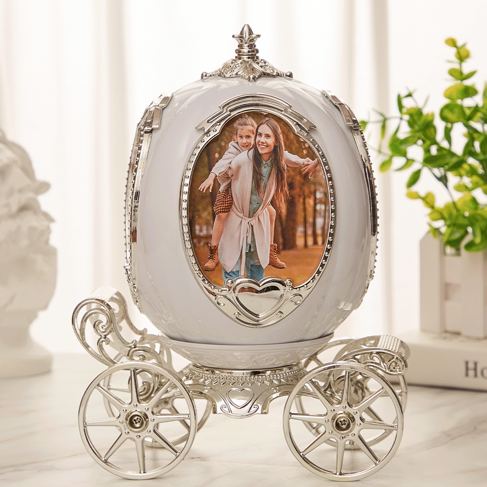 Custom Photo Frame Carriage Music Box - 4 Photos Display