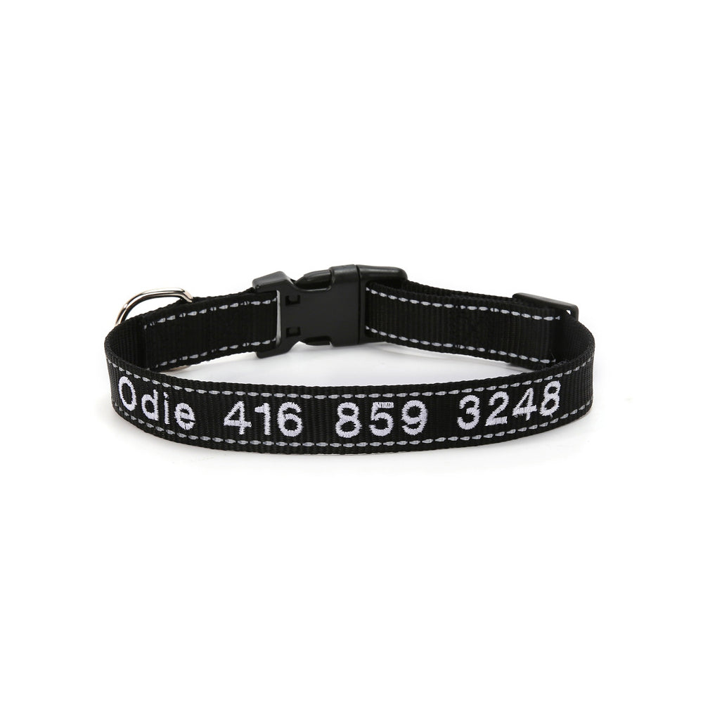 Personalized Reflective Nylon Dog Collar
