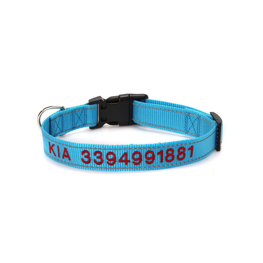 Personalized Reflective Nylon Dog Collar