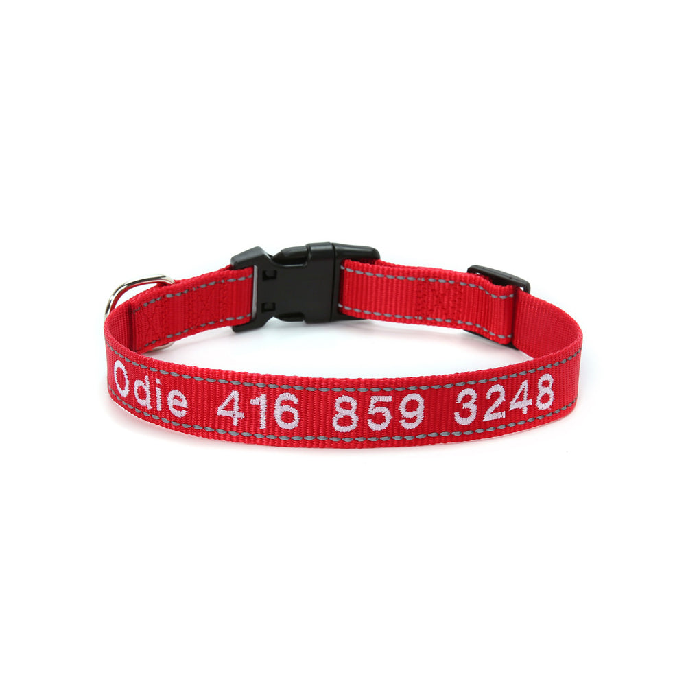 Personalized Reflective Nylon Dog Collar
