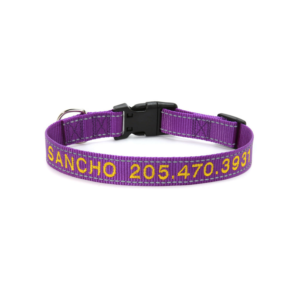 Personalized Reflective Nylon Dog Collar