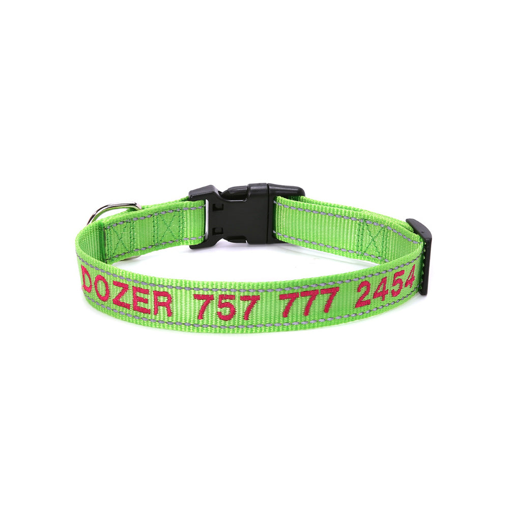 Personalized Reflective Nylon Dog Collar